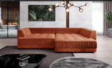 Rust Corner Sofa with Seat Extension Zonda
