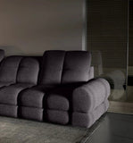 DARK GREY TOLLO S Left Hand Facing Power Chaise Corner Sofa Storage with Motorised Seat Extension