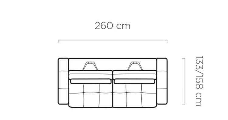 LAGOS 2 - SOFA WITH ELECTRIC SEAT ADJUSTMENT dimension image