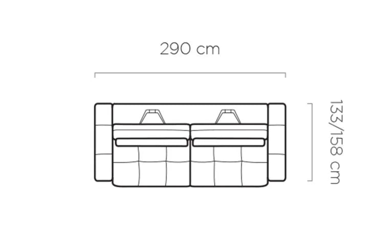 LAGOS  - LARGE SOFA WITH ELECTRIC SEAT ADJUSTMENT DIMENSION IMAGE 2