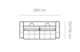 LAGOS  - LARGE SOFA WITH ELECTRIC SEAT ADJUSTMENT DIMENSION IMAGE 2