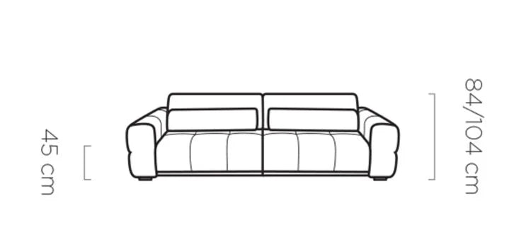 LAGOS 2 - LARGE SOFA WITH ELECTRIC SEAT ADJUSTMENT DIMENSION IMAGE 2