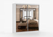 MULTI II White with Mirror Wardrobe with Sliding Doors 203 cm x 218 cm