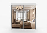 White with Mirror MULTI II - Wardrobe with Sliding Mirror Doors 203 cm x 218 cm