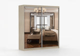 MULTI II Sonoma Oak with Mirror- Wardrobe with Sliding Doors 203 cm x 218 cm