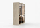 MULTI II - Wardrobe with Sliding Doors 203 cm x 218 cm side image Sonoma Oak with Mirror