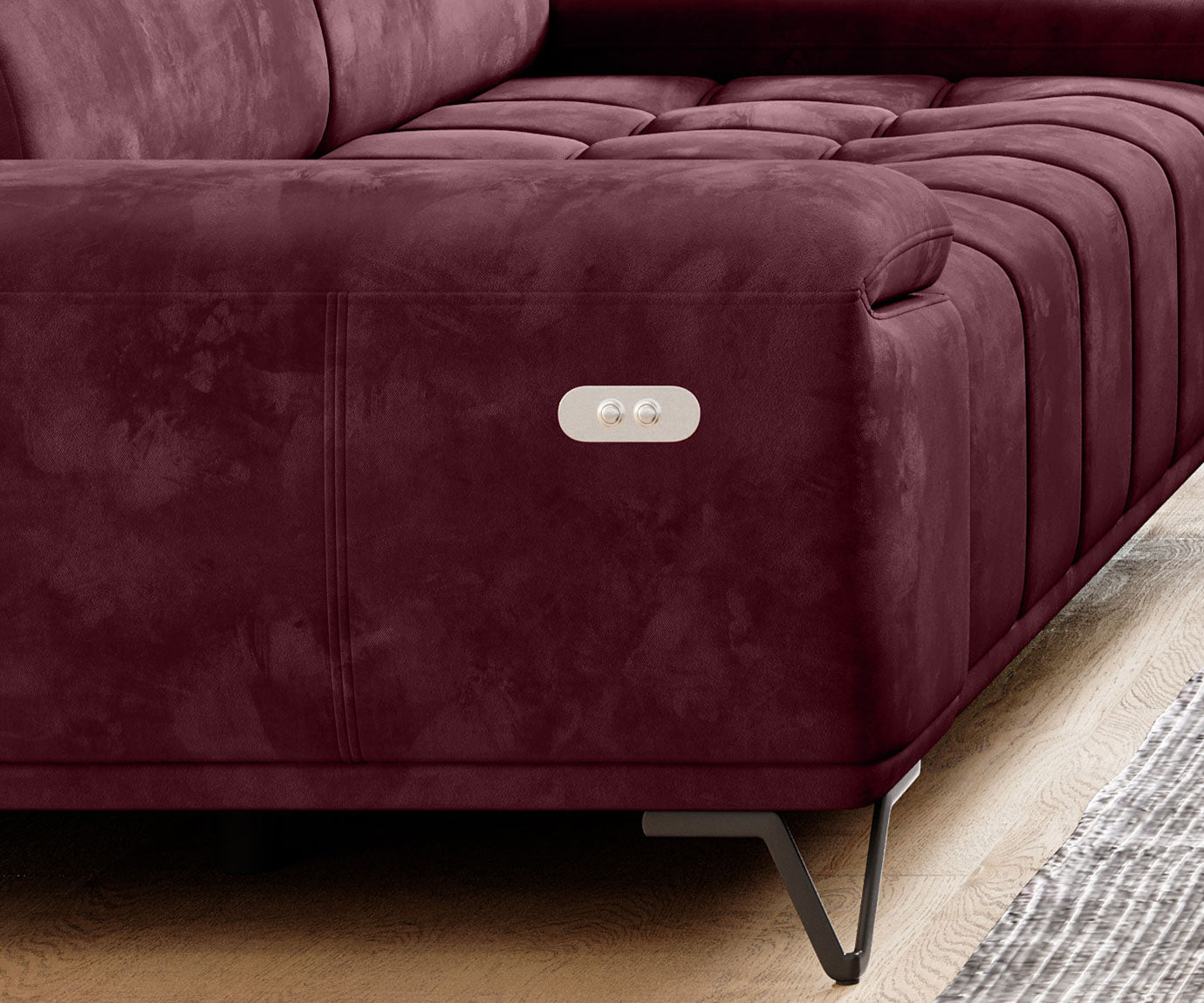 PALLADIO SOFA S3E 3 SEATER SOFA WITH ELECTRIC SEAT ADJUSTMENT CLOSE UP IMAGE