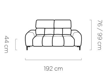 PLAZA S2 2 SEATER SOFA DIMENSION IMAGE 2