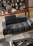 PLAZA S 2E FABRIC GREY 2 SEATER SOFA WITH ELECTRIC SEAT ADJUSTMENT