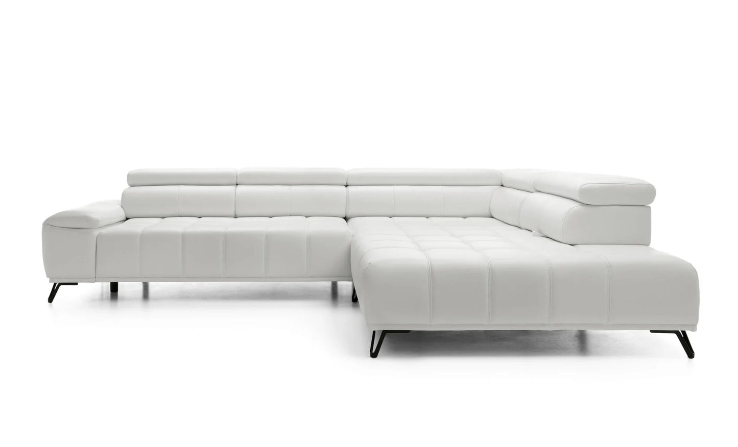 PALLADIO L NATURAL LEATHER CORNER SOFA WITH ELECTRIC SEAT ADJUSTMENT