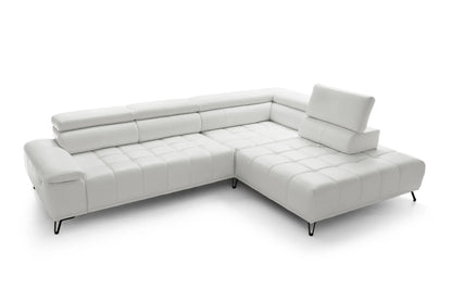 PALLADIO L NATURAL LEATHER CORNER SOFA WITH ELECTRIC SEAT ADJUSTMENT