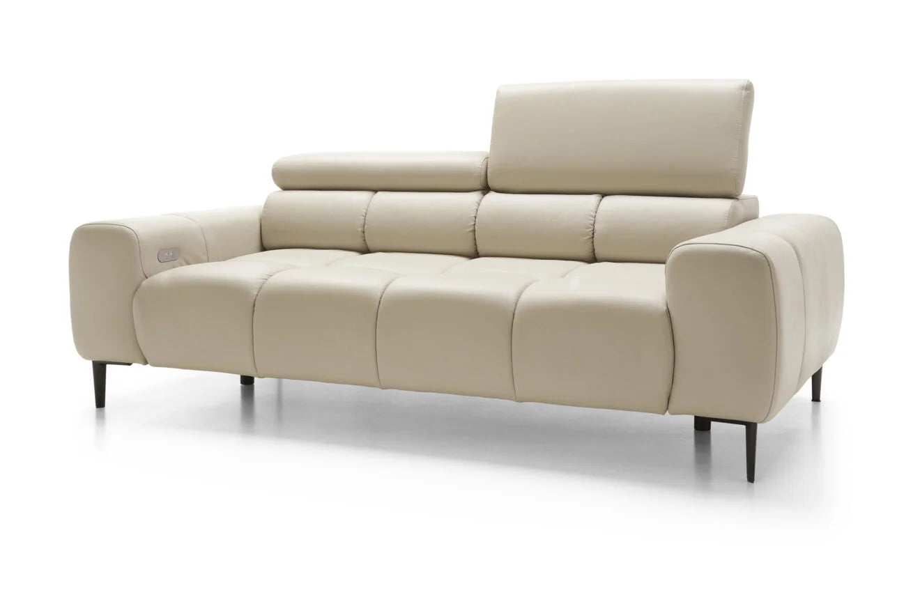 PLAZA SOFA 2E 3 SEATER NATURAL LEATHER WITH ELECTRIC SEAT ADJUSTMENT