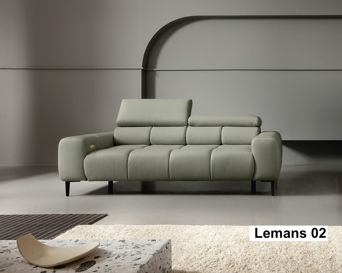 PLAZA SOFA 2E 3 SEATER NATURAL LEATHER WITH ELECTRIC SEAT ADJUSTMENT