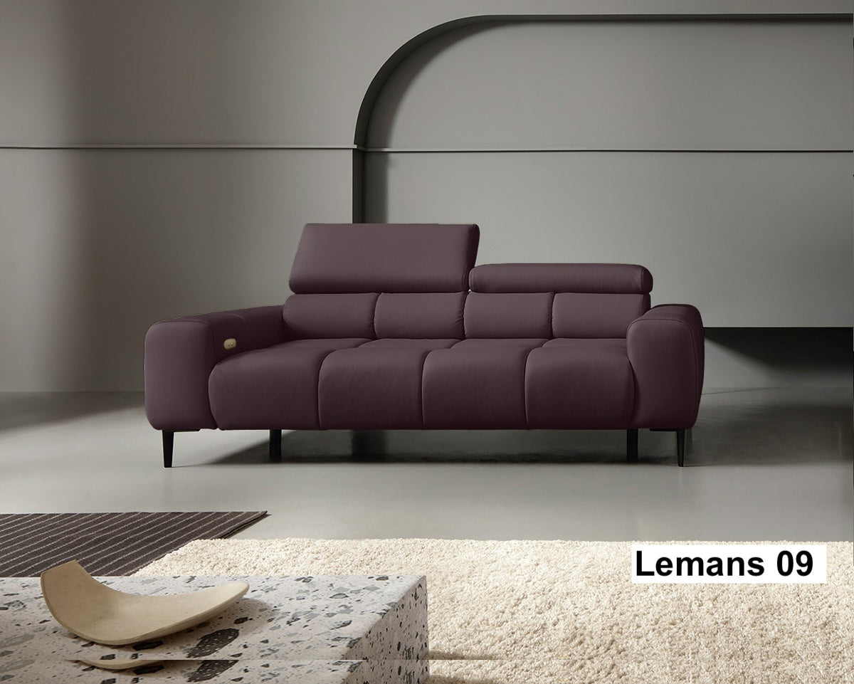 PLAZA SOFA 2E 3 SEATER NATURAL LEATHER WITH ELECTRIC SEAT ADJUSTMENT