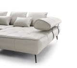SELEDO XL Large U-Shaped Genuine Leather Corner Sofa with Electrically Extendable Seat image of corner sofa stitches