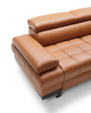 SELVA L LEATHER CORNER SOFA CLOSE UP SIDE IMAGE