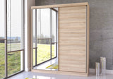 BELLA - Wardrobe with Sliding Doors 183 cm x 61 cm colour Sonoma Oak with Mirror