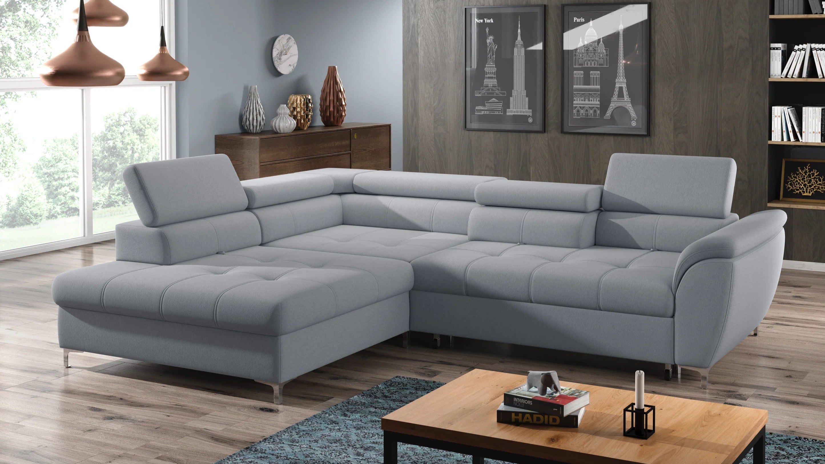 Tempo corner sofa bed with storage