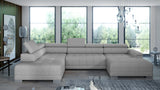 CAMPO XL - Large U-Shaped Fabric Corner Sofa with Electrically Extendable Seat