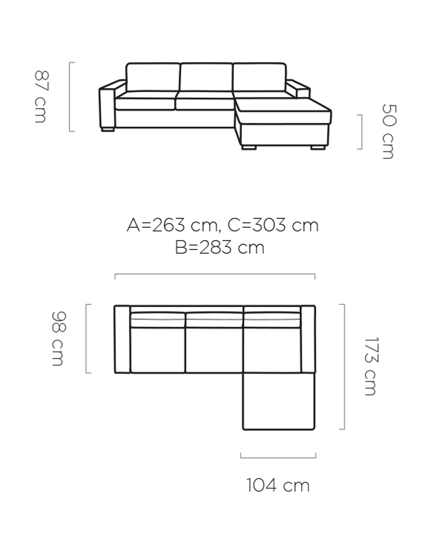 VANILLA L 140 Corner Sofa with Sleep Function, Mattress & Storage