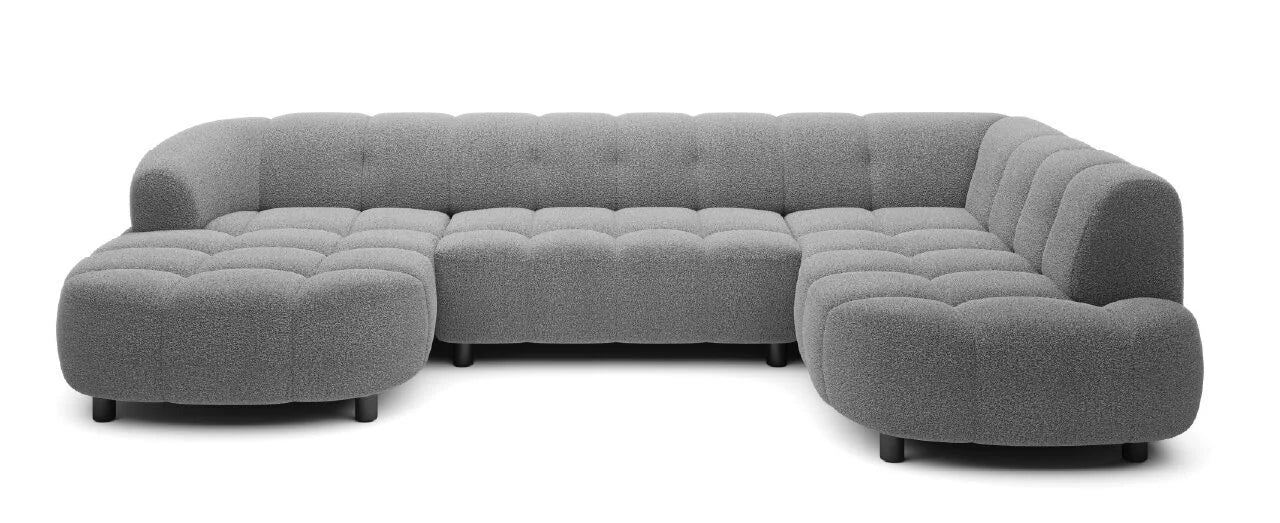 Velpa XL Gray sectional corner sofa on a white background