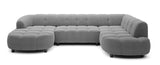 Velpa XL Gray sectional corner sofa on a white background