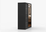 VISTA 05 150cm x 200 cm Black Wardrobe with Mirror and Sliding Doors image of the side 