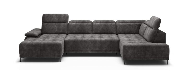 FOCUS S - Green Corner Sofa with Electrically Extendable Seat