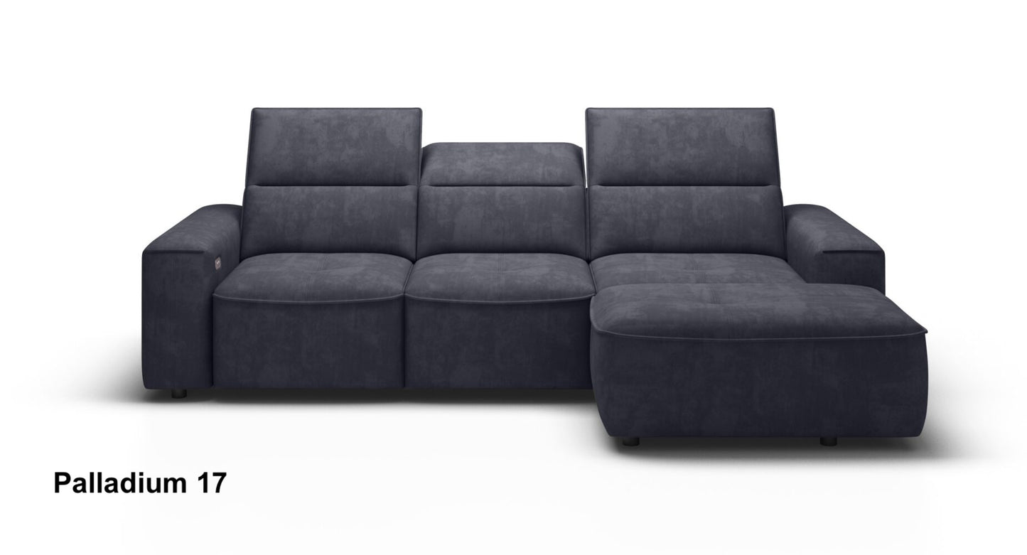 COLOMBO S Chaise Corner Sofa with Automatic Seat Depth Regulation 