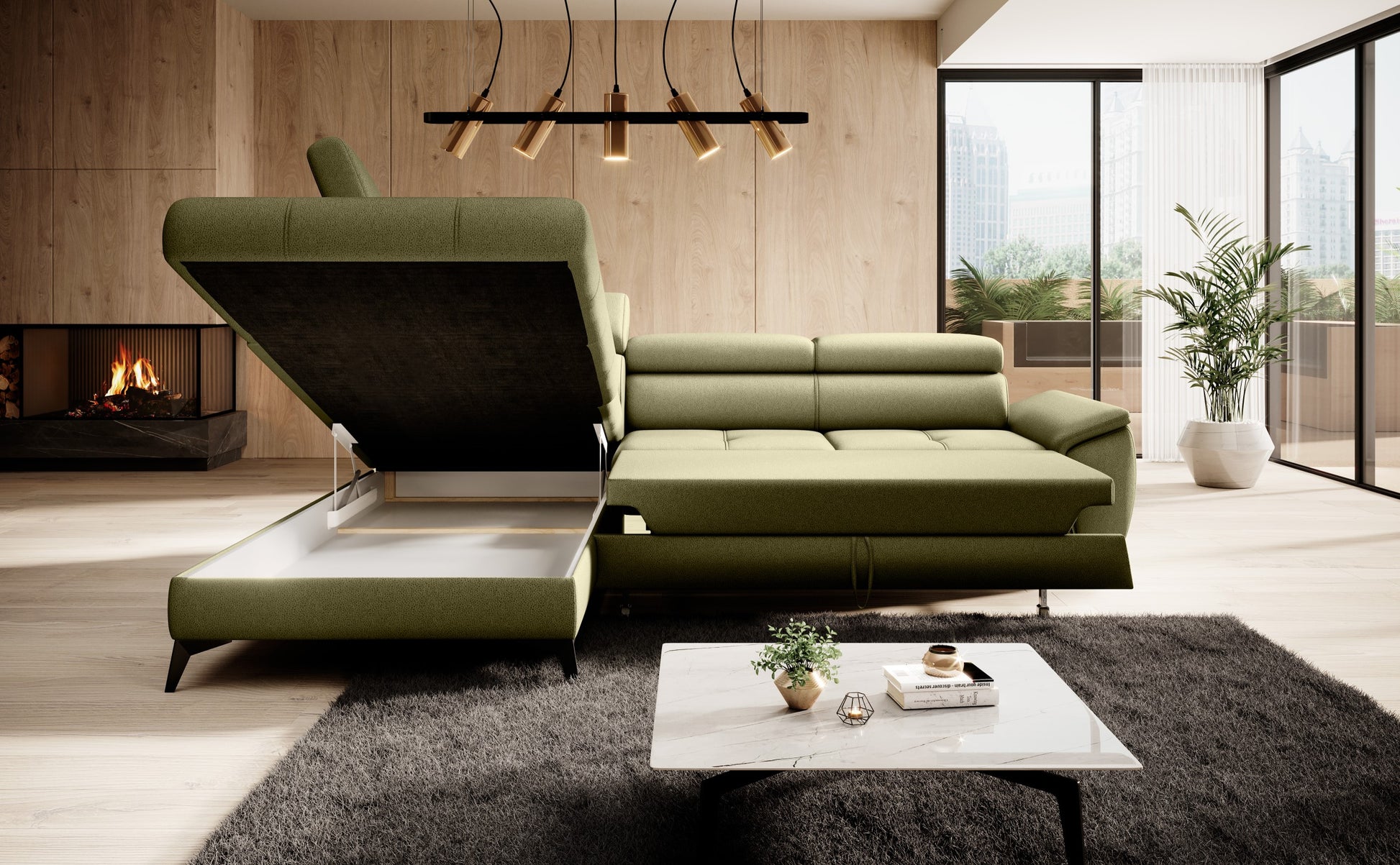 MOCCA L Corner Sofa with Sleep Function and Built-in Storage | Andora