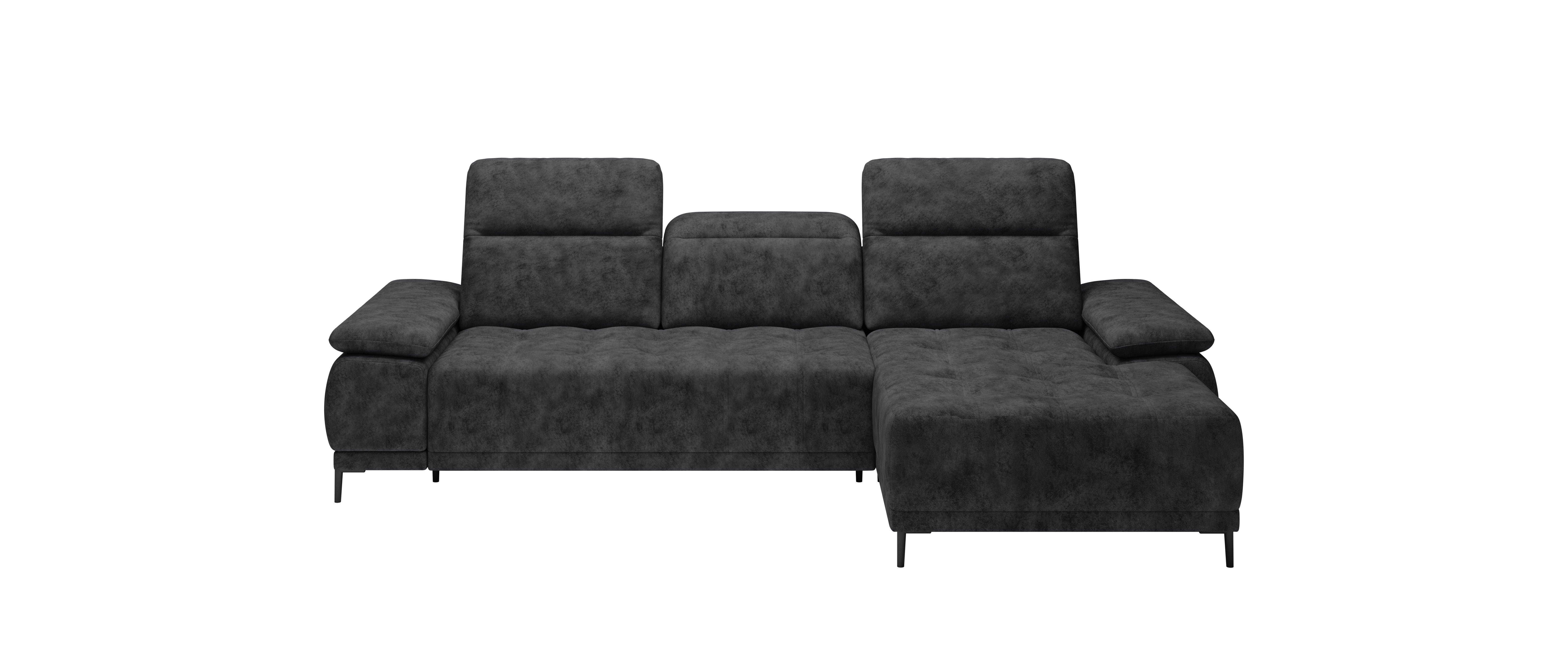 FOCUS S Velvet Fabric Corner Sofa with Electric Seat Extension