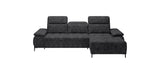 FOCUS S Velvet Fabric Corner Sofa with Electric Seat Extension