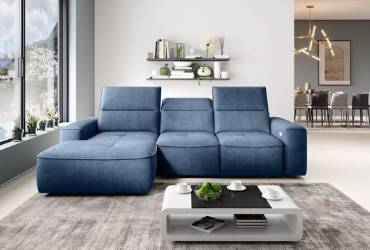 COLOMBO S Chaise Corner Sofa with Automatic Seat Depth Regulation 