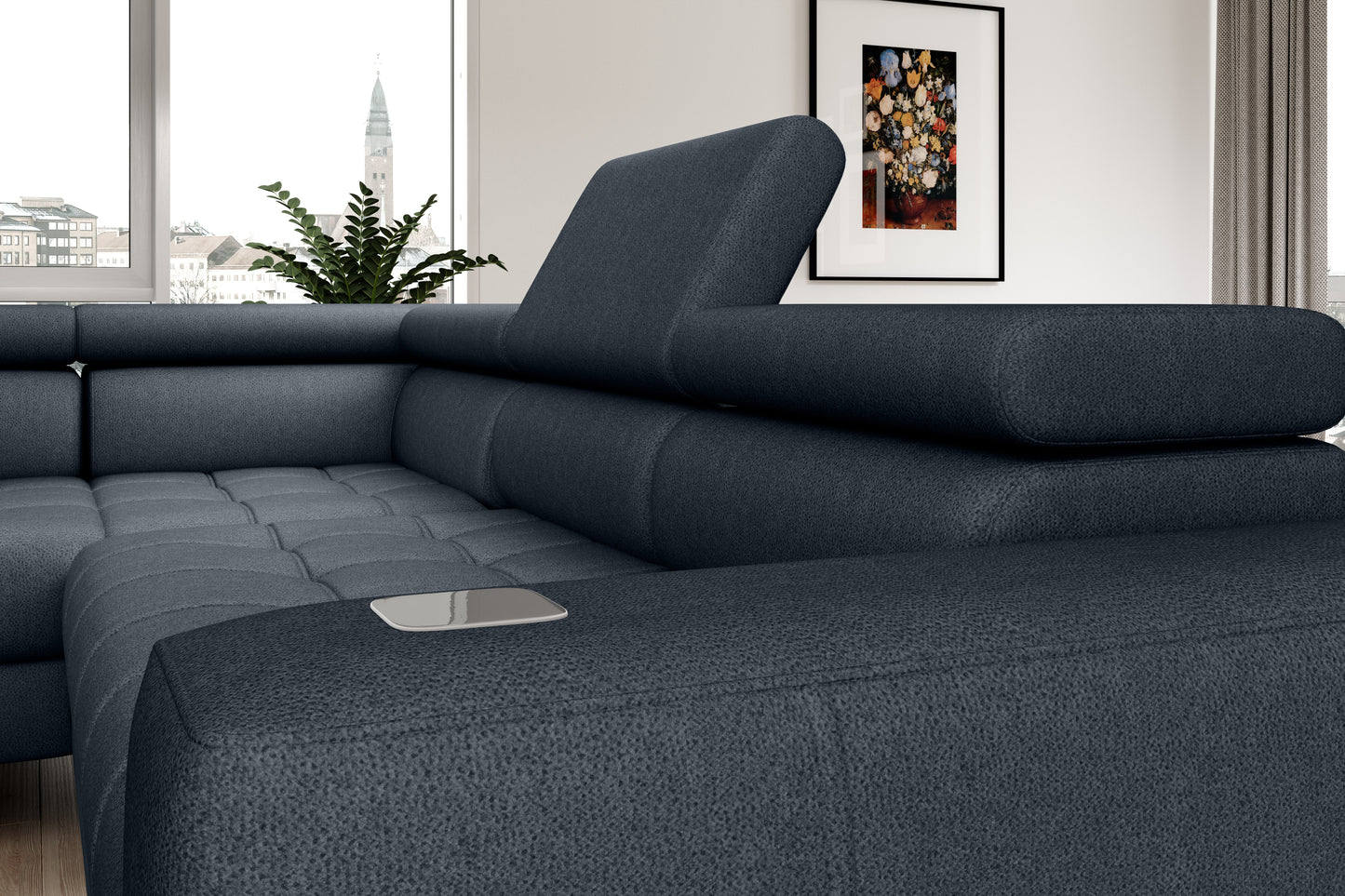 BAGGIO L CORNER SOFA WITH ELECTRIC SEAT ADJUSTMENT