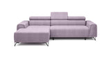 MARVIN S GREY CORNER SOFA WITH ELECTRIC SEAT ADJUSTMENT WHITE WALL ON THE BACK 