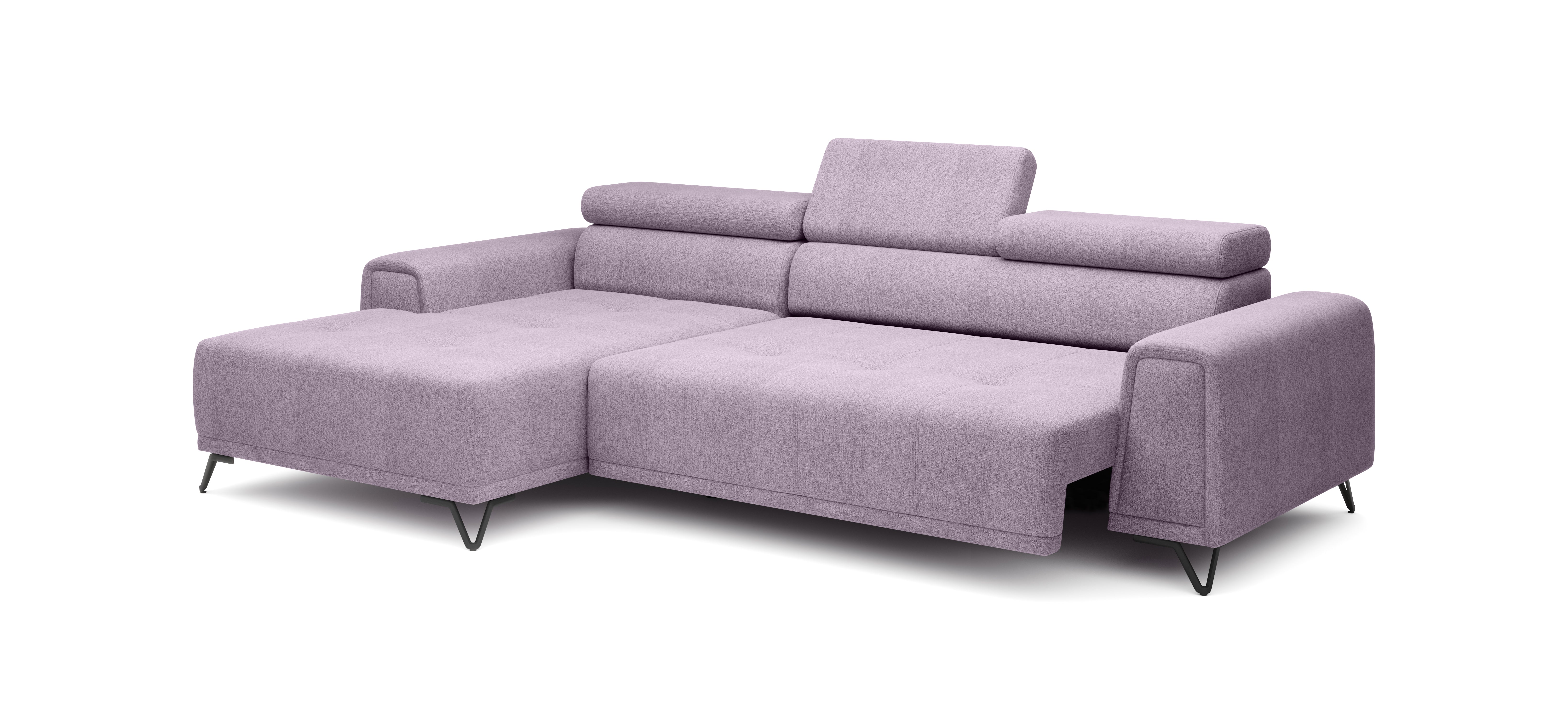 MARVIN S BLACK CORNER SOFA WITH ELECTRIC SEAT ADJUSTMENT