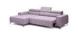 MARVIN S BLACK CORNER SOFA WITH ELECTRIC SEAT ADJUSTMENT