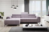 MARVIN S LIGHT GREY CORNER SOFA WITH ELECTRIC SEAT ADJUSTMENT