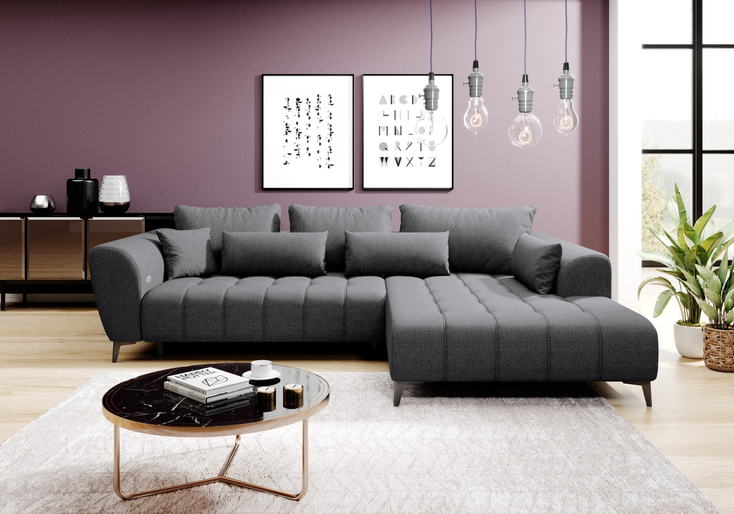 GARAY S CORNER SOFA WITH ELECTRIC SEAT ADJUSTMENT