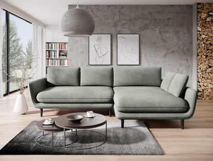 SOLANO GREYCORNER SOFA WITH SLEEP FUNCTION AND STORAGE | ANDORA