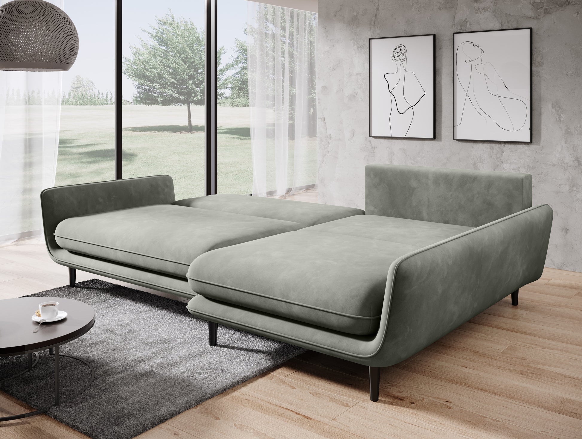 SOLANO CORNER SOFA WITH SLEEP FUNCTION AND STORAGE | ANDORA