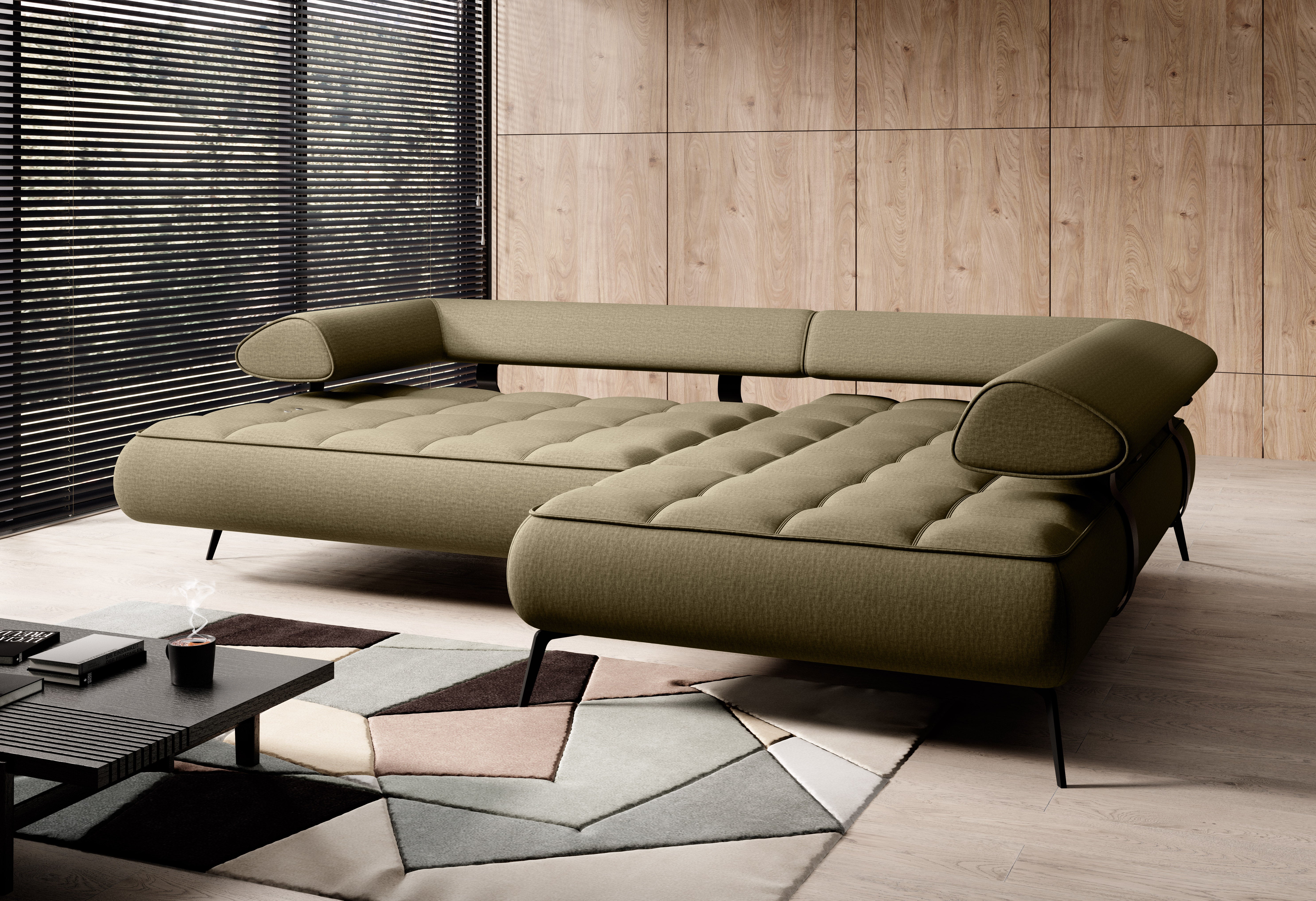 SELEDO L L Shape Sofa Bed with Electrically Extendable Seat