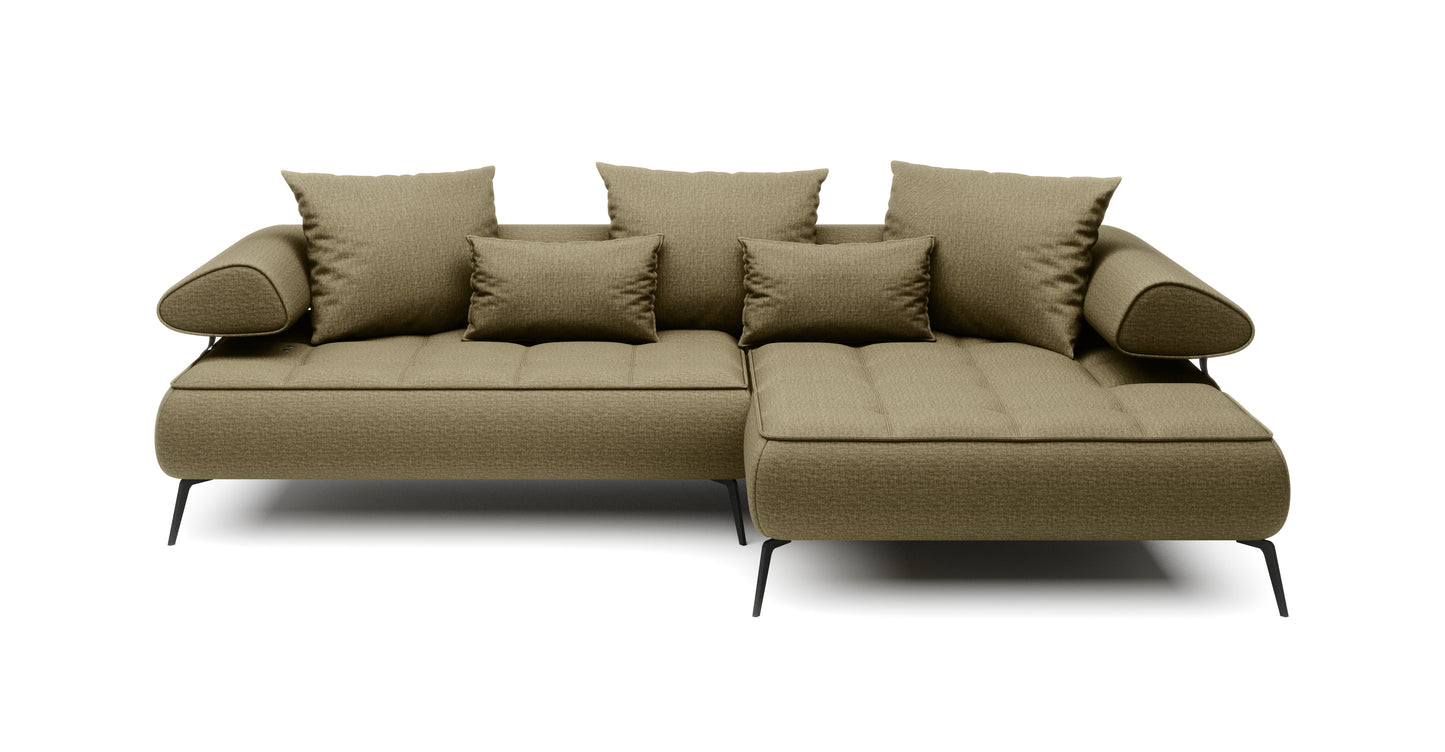 SELEDO S Fabric Corner Sofa with motorised seat depth 