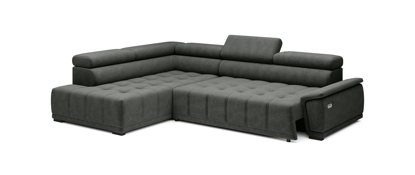 GREMIO corner sofa with electrically extendable seat