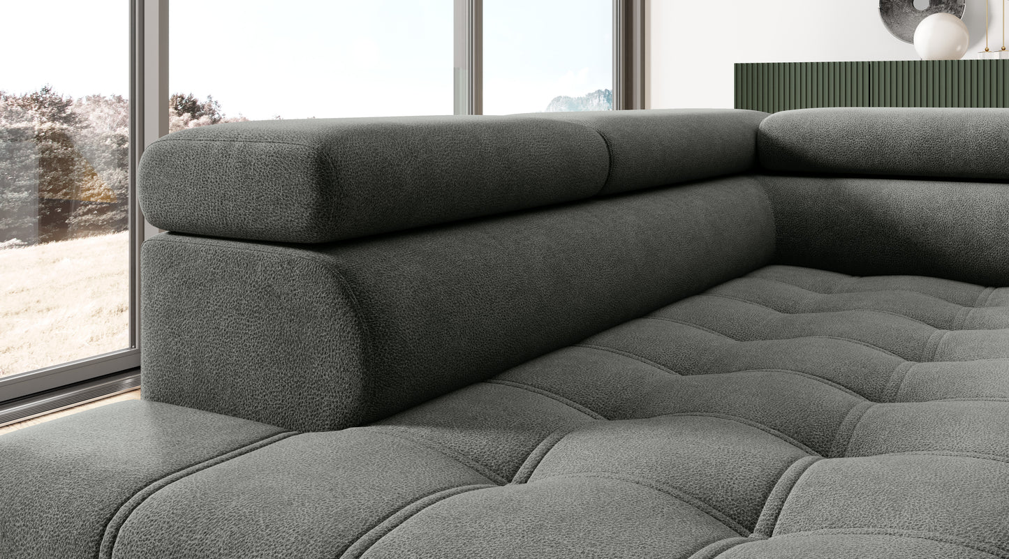 GREMIO corner sofa with electrically extendable seat