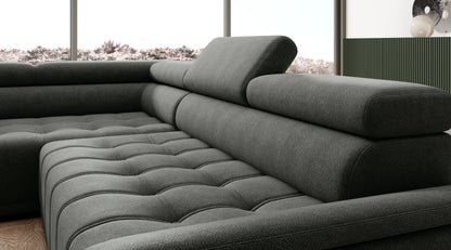 GREMIO corner sofa with electrically extendable seat