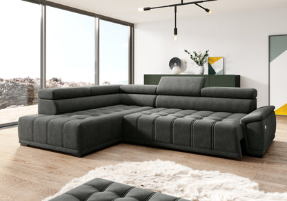 GREMIO corner sofa with electrically extendable seat