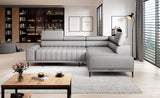 CALDO L Grey Fabric Corner Sofa 
