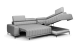CALDO L Grey Corner Sofa Bed with Storage