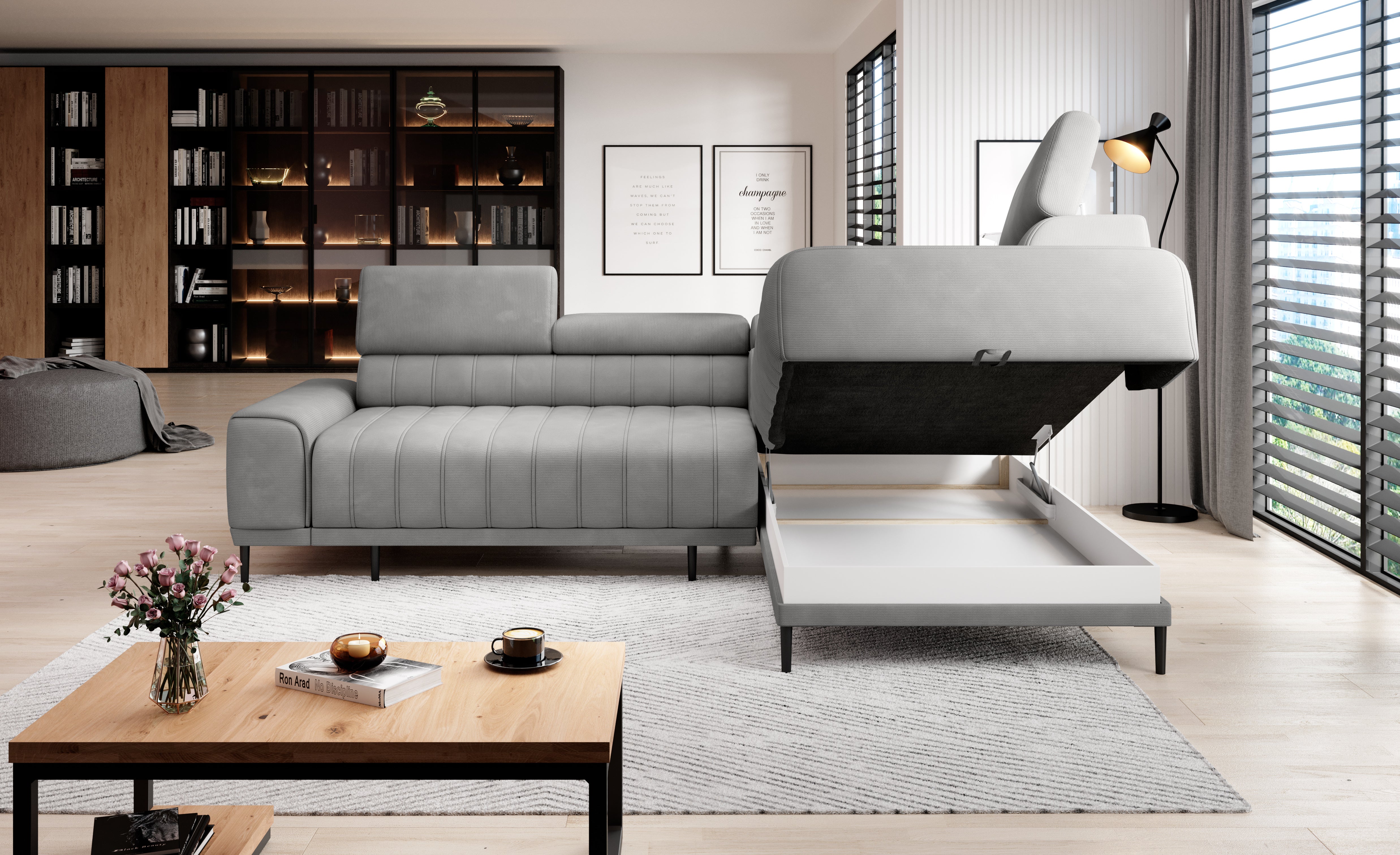 CALDO L Corner Sofa Bed with Storage Image